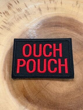 Black Patch with Red "OUCH POUCH" Embroidery